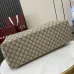 Gucci GG Emblem maxi tote bag in beige and dark brown fabric #B50893
