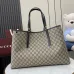 Gucci GG Emblem maxi tote bag in beige and dark brown fabric #B50893
