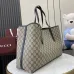 Gucci GG Emblem maxi tote bag in beige and dark brown fabric #B50893