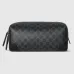 Gucci GG Emblem medium toiletry case in black fabric size:28×14×14cm #B53868