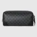 Gucci GG Emblem medium toiletry case in black fabric size:28×14×14cm #B53868