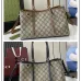 Gucci GG Emblem medium tote bag in beige and dark brown fabric  #B50894