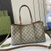 Gucci GG Emblem medium tote bag in beige and dark brown fabric  #B50894