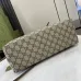 Gucci GG Emblem medium tote bag in beige and dark brown fabric  #B50894