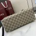 Gucci GG Emblem medium tote bag in beige and dark brown fabric  #B50894