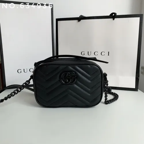 Gucci GG Marmont Nano Quilted Leather Camera Bag, 18 x 12 x 6 cm #B63206