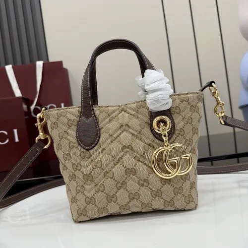 Gucci GG Marmont Quilted Canvas Tote Bag, 17.5 x 17 x 12.5 cm #B63201