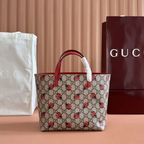 Gucci Girl's Ladybug Tote - Brown Totes, Handbags size:21×20×10cm #B53621