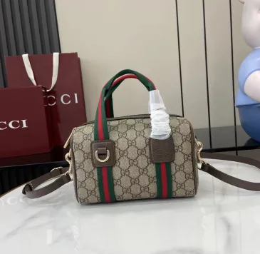Brand G Mini GG duffle bag in beige and brown GG fabric size:20×13×13cm #B53796