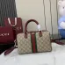Gucci Ophidia large boston bag in beige and brown GG fabric size:25×17×14cm #B53692