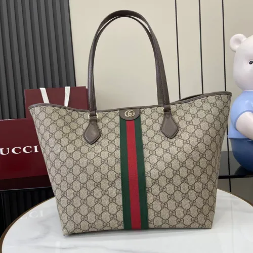 Gucci Ophidia large tote bag in beige and brown GG fabric size:31×28.5×20cm #B53327