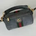 Gucci Vintage-Inspired Olive Green Canvas Crossbody Bag with Red-Green Web Stripe & Gold Hardware #B55972