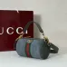 Gucci Vintage-Inspired Olive Green Canvas Crossbody Bag with Red-Green Web Stripe & Gold Hardware #B55972