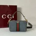 Gucci Vintage-Inspired Olive Green Canvas Crossbody Bag with Red-Green Web Stripe & Gold Hardware #B55972