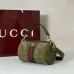 Gucci Vintage-Inspired Olive Green Canvas Crossbody Bag with Red-Green Web Stripe & Gold Hardware #B55972