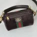 Gucci Vintage-Inspired Olive Green Canvas Crossbody Bag with Red-Green Web Stripe & Gold Hardware #B55972