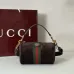 Gucci Vintage-Inspired Olive Green Canvas Crossbody Bag with Red-Green Web Stripe & Gold Hardware #B55972