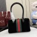 Gucci Web Stripe Horsebit Handbag 866732 Black 28x15x10cm #B62934