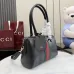 Gucci Web Stripe Horsebit Handbag 866732 Black 28x15x10cm #B62934