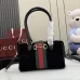 Gucci Web Stripe Horsebit Handbag 866732 Black 28x15x10cm #B62934