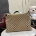 Gucci canvas medium duffle bag in beige and dark brown canvas #B51115