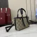 Gucci-Inspired Mini Top Handle Bag - Beige & Ebony Canvas Crossbody Bag #B60234