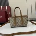 Gucci-Inspired Mini Top Handle Bag - Beige & Ebony Canvas Crossbody Bag #B60234