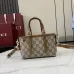 Gucci-Inspired Mini Top Handle Bag - Beige & Ebony Canvas Crossbody Bag #B60234