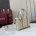 Gucci-Inspired Mini Top Handle Bag - Beige & Ebony Canvas Crossbody Bag #B60234