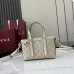 Gucci-Inspired Mini Top Handle Bag - Beige & Ebony Canvas Crossbody Bag #B60234