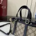 Gucci-Inspired Mini Top Handle Bag - Beige & Ebony Canvas Crossbody Bag #B60234