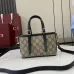 Gucci-Inspired Mini Top Handle Bag - Beige & Ebony Canvas Crossbody Bag #B60234