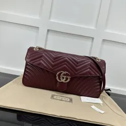 Gucci 788371 Burgundy GG Marmont Chain Bag, Top Quality, 40.5x20x9cm #B61843