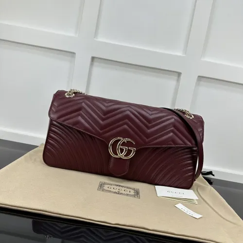 Gucci 788371 Burgundy GG Marmont Chain Bag, Top Quality, 40.5x20x9cm #B61843