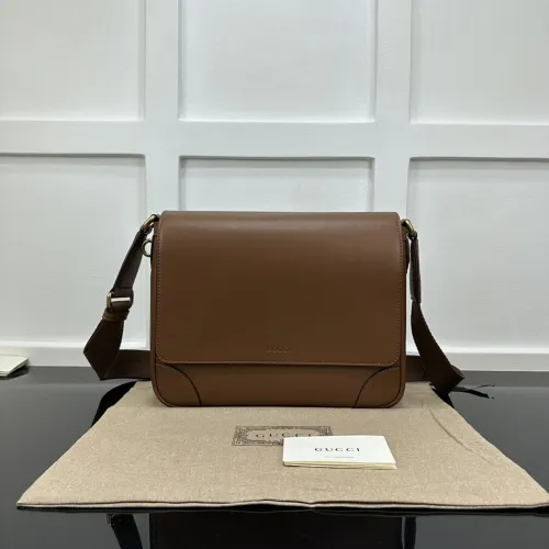 Gucci 821154 Brown Full Leather Messenger Bag, Premium Quality, 29x23x7.5cm #B61837