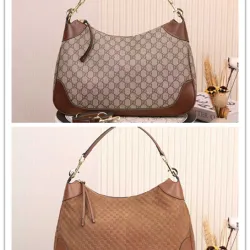 Gucci 855251 Hobo Shoulder Bag - Original Matte Brown Leather #B60508