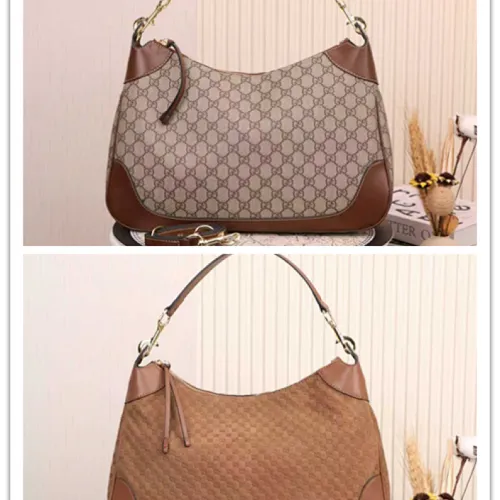 Gucci 855251 Hobo Shoulder Bag - Original Matte Brown Leather #B60508