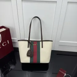 Gucci Beige Canvas Tote Bag with Web Stripe A0034E #B66144 Gucci Beige Canvas Tote Bag with Web Stripe A0034E #B66144