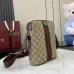 Gucci Beige/Ebony GG Supreme Canvas Crossbody Bag with Web Stripe and Gold GG Logo 839103 #B58328