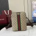 Gucci Beige/Ebony GG Supreme Canvas Crossbody Bag with Web Stripe and Gold GG Logo 839103 #B58328