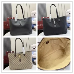  GG Canvas Shoulder Tote 867015 Black 45x28x12cm #B62920