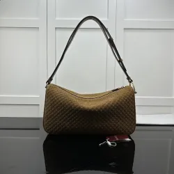 Gucci GG Marmont Half-Moon Shoulder Bag – Camel Quilted Velvet with Gold-Tone Hardware #B59161