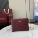Gucci GG Marmont pochette with chain in Rosso Ancora red/black leather size:21×15×3.5cm #B53695