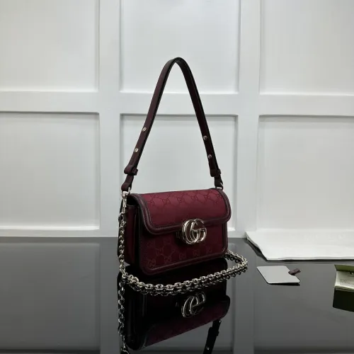 Gucci Go small shoulder bag in Bordeaux Fabric #B50891