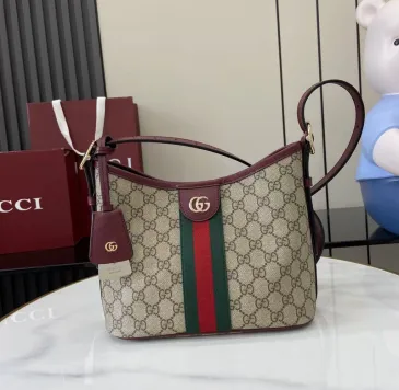 Brand G Ophidia small shoulder bag in beige and brown GG fabric size:23×21×12cm #B53794