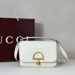 gucci Elegant White Crossbody Bag with Gold Accent 846705 #B55645