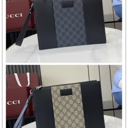 Gucci 795487 GG Pattern Zip Clutch with Wrist Strap 28-22-3cm #B61859