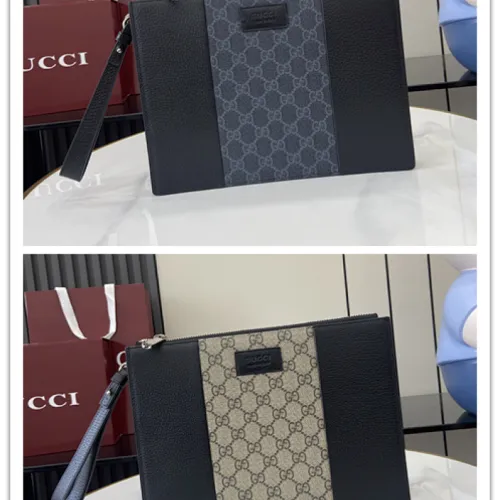 Gucci 795487 GG Pattern Zip Clutch with Wrist Strap 28-22-3cm #B61859