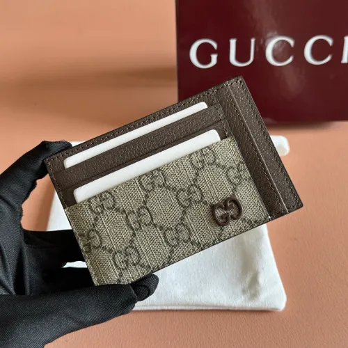 Gucci 856561 Card Case - GG Supreme Canvas & Leather (Black/Beige) #B60521