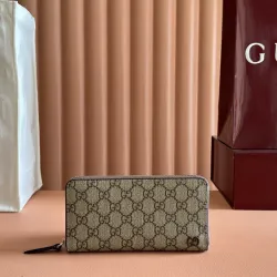 Gucci 856562 Continental Wallet - GG Supreme Canvas & Leather (Black/Beige) #B60522